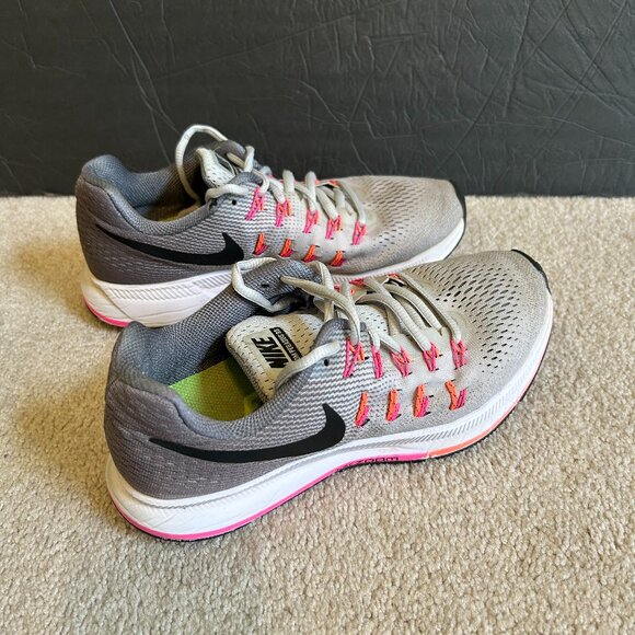Nike Zoom Pegasus 33 Women's Running Shoes Size 7.5 Gray Pink 831356-006 - Picture 1 of 10